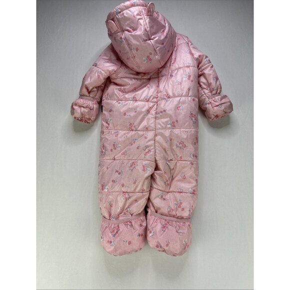 Joe Fresh Snow Suit Baby Toddler Size 18-24 Months Girls Pink One Piece Hooded - Picture 9 of 11